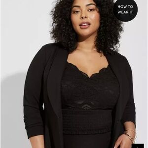 NWT Torrid Studio Luxe Pointe Peplum Blazer Women's Size 2X